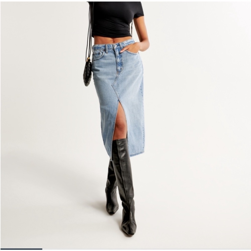 Abercrombie Denim Midi Skirt
